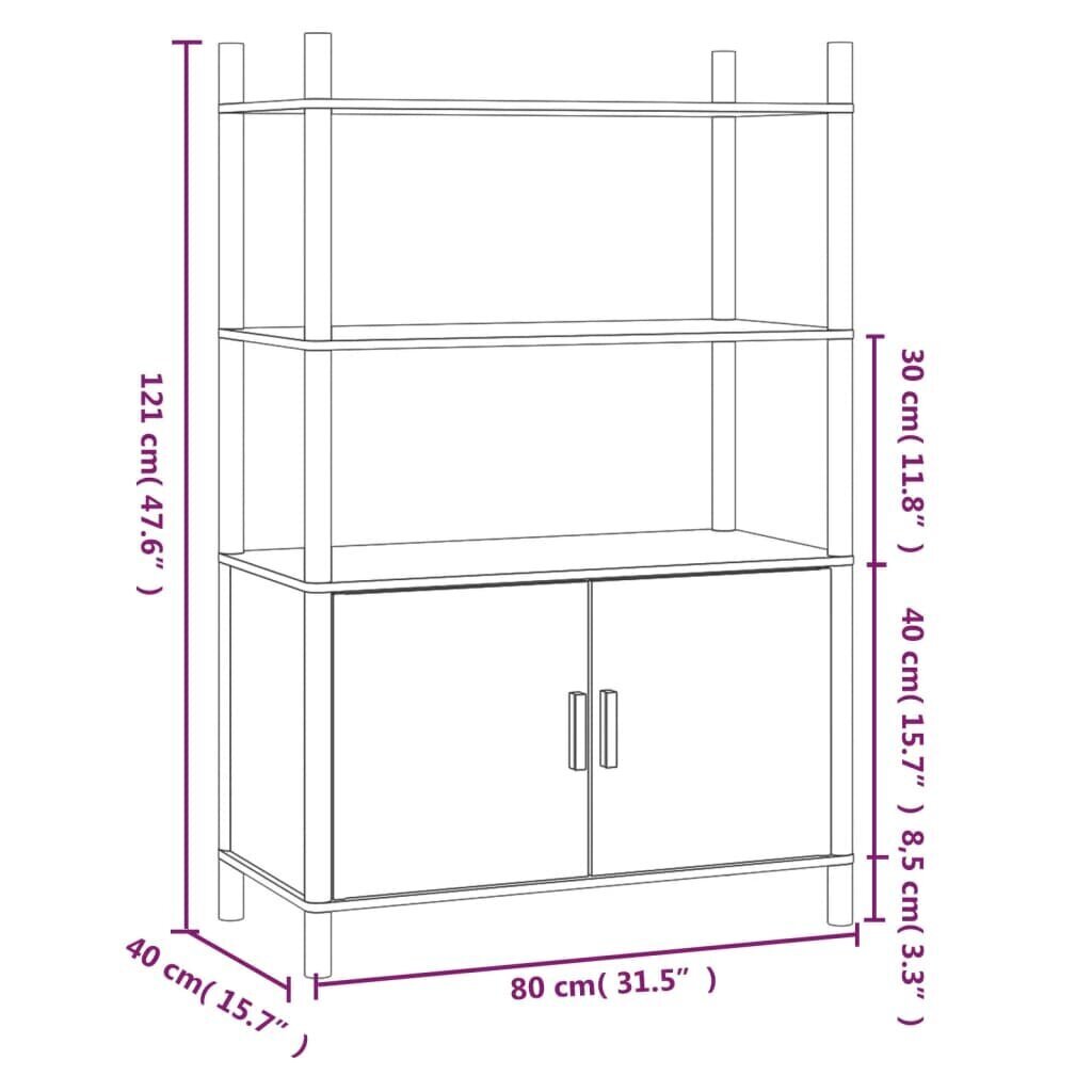 vidaXL augstais skapītis, 80x40x121 cm, inženierijas koks cena un informācija | Kumodes | 220.lv