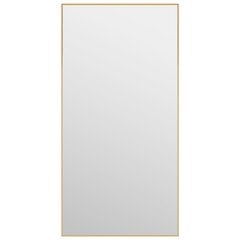 vidaXL durvju spogulis, zelta krāsa, 40x80 cm, stikls un alumīnijs cena un informācija | Spoguļi | 220.lv
