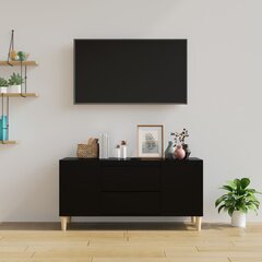 vidaXL TV skapītis, melns, 102x44,5x50 cm, inženierijas koks цена и информация | Тумбы под телевизор | 220.lv