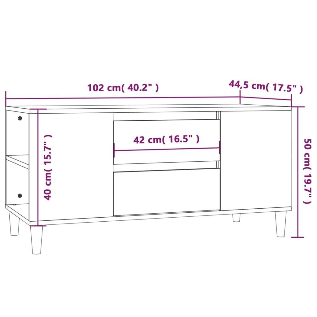 vidaXL TV skapītis, melns, 102x44,5x50 cm, inženierijas koks cena un informācija | TV galdiņi | 220.lv