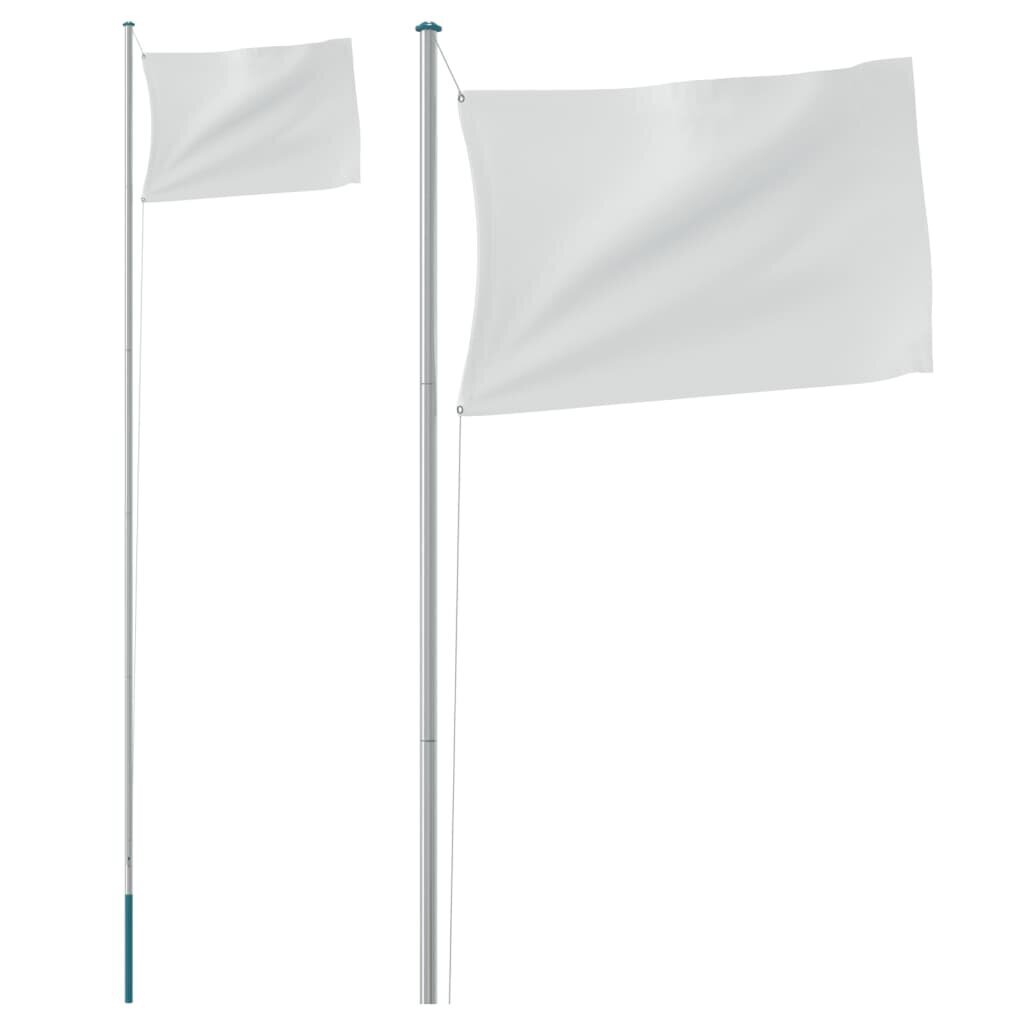 vidaXL regulējams karoga masts, sudraba krāsa, 6,23 m, alumīnijs цена и информация | Karogi un aksesuāri | 220.lv