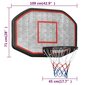 vidaXL basketbola vairogs, melns, 109x71x3 cm, polietilēns cena un informācija | Basketbola grozi | 220.lv