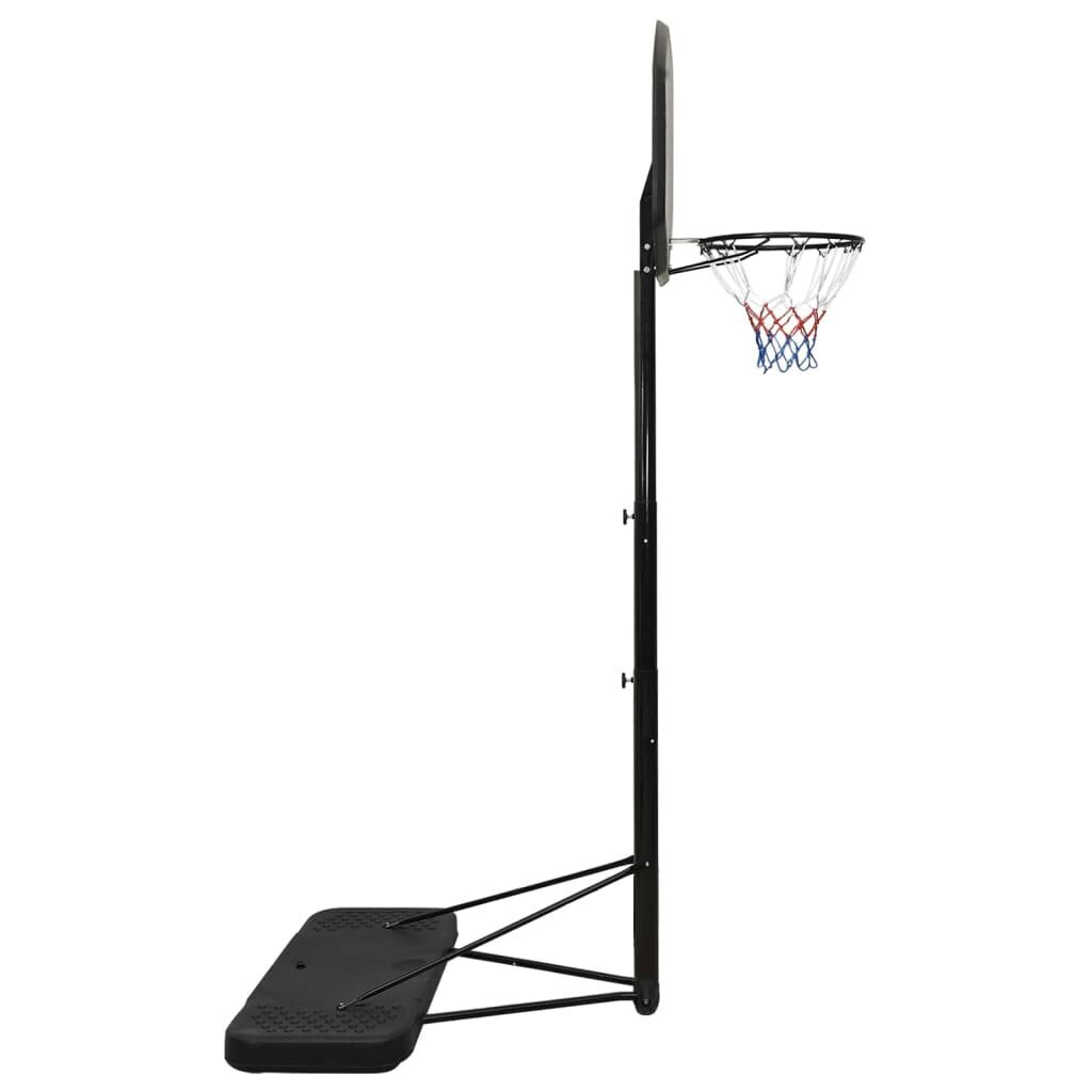 vidaXL basketbola statīvs, melns, 258-363 cm, polietilēns cena un informācija | Basketbola statīvi | 220.lv