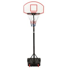 vidaXL basketbola vairogs, balts, 216-250 cm, polietilēns цена и информация | Баскетбольные стойки | 220.lv