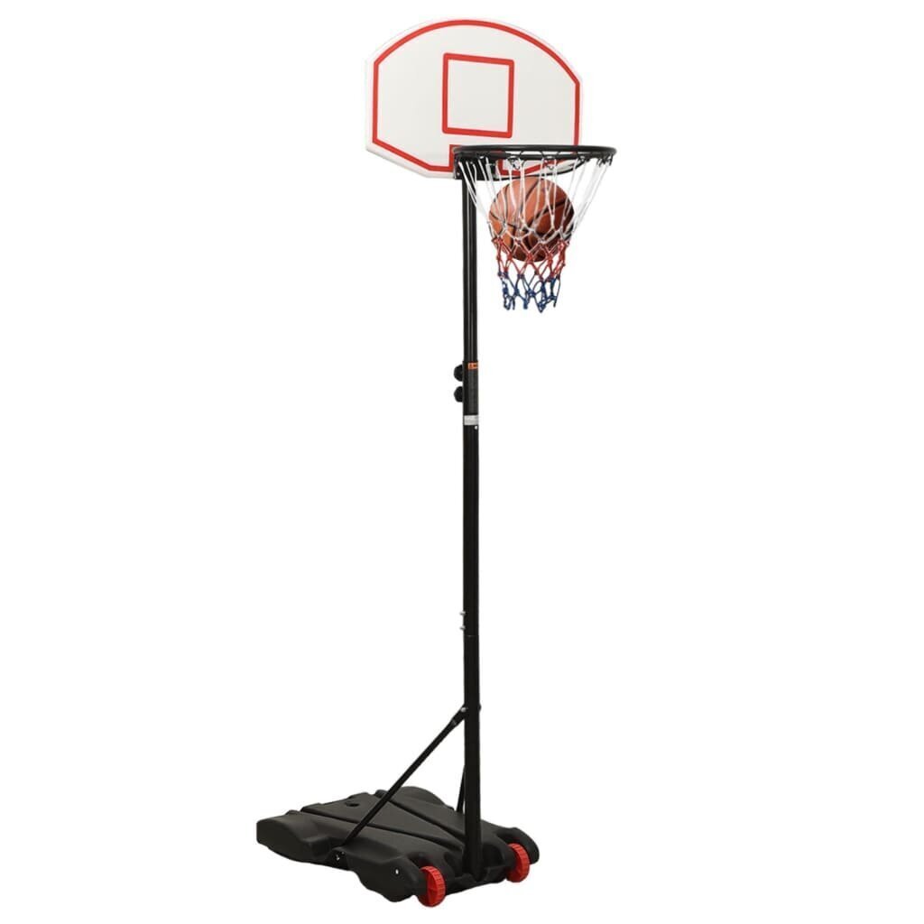 vidaXL basketbola vairogs, balts, 216-250 cm, polietilēns цена и информация | Basketbola statīvi | 220.lv