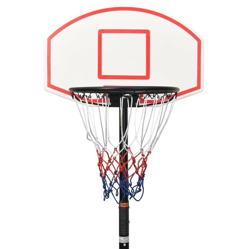 vidaXL basketbola vairogs, balts, 216-250 cm, polietilēns цена и информация | Basketbola statīvi | 220.lv