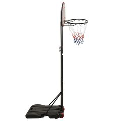 vidaXL basketbola vairogs, melns, 216-250 cm, polietilēns цена и информация | Баскетбольные стойки | 220.lv