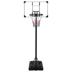 vidaXL basketbola vairogs, caurspīdīgs, 235-305 cm, polikarbonāts cena un informācija | Basketbola statīvi | 220.lv