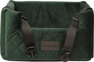 Automasīnas krēsliņs mājdzīvniekam Amibelle Velvet Memory Lux, M izmērs, zaļš cena un informācija | Ceļojumu piederumi | 220.lv