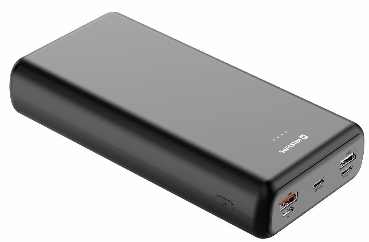 Swissten Line Power Banka Ārējās Uzlādes Baterija 2xUSB / USB-C / Micro USB / Lightning / 20W / 30000 mAh cena un informācija | Lādētāji-akumulatori (Power bank) | 220.lv