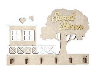 Деревянная ключница с домом и надписью на дереве "Sweet Home"  цена и информация | Детали интерьера | 220.lv