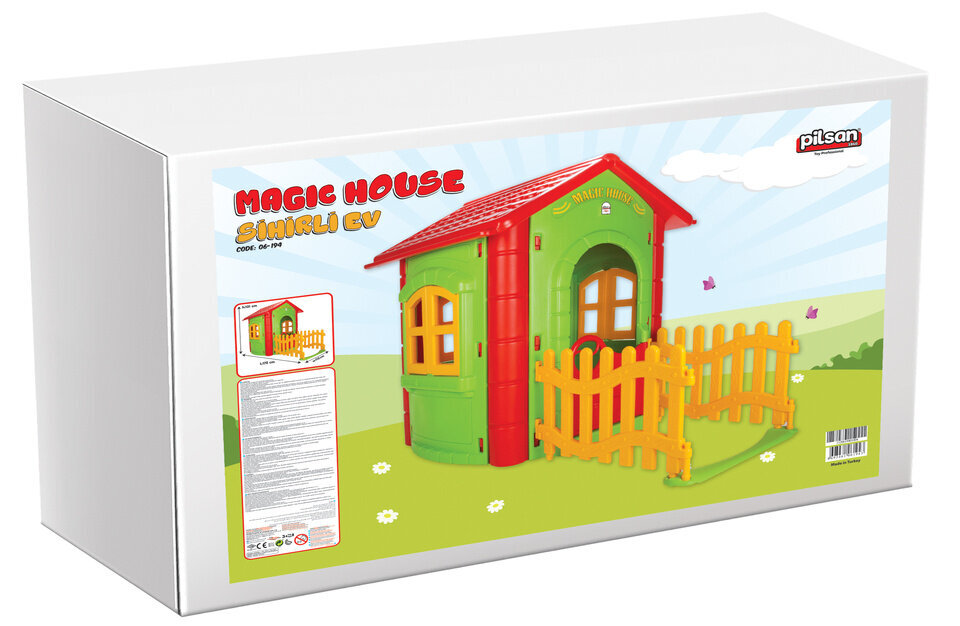 Dārza mājiņa bērniem MAGIC HOUSE, sarkana cena un informācija | Bērnu rotaļu laukumi, mājiņas | 220.lv