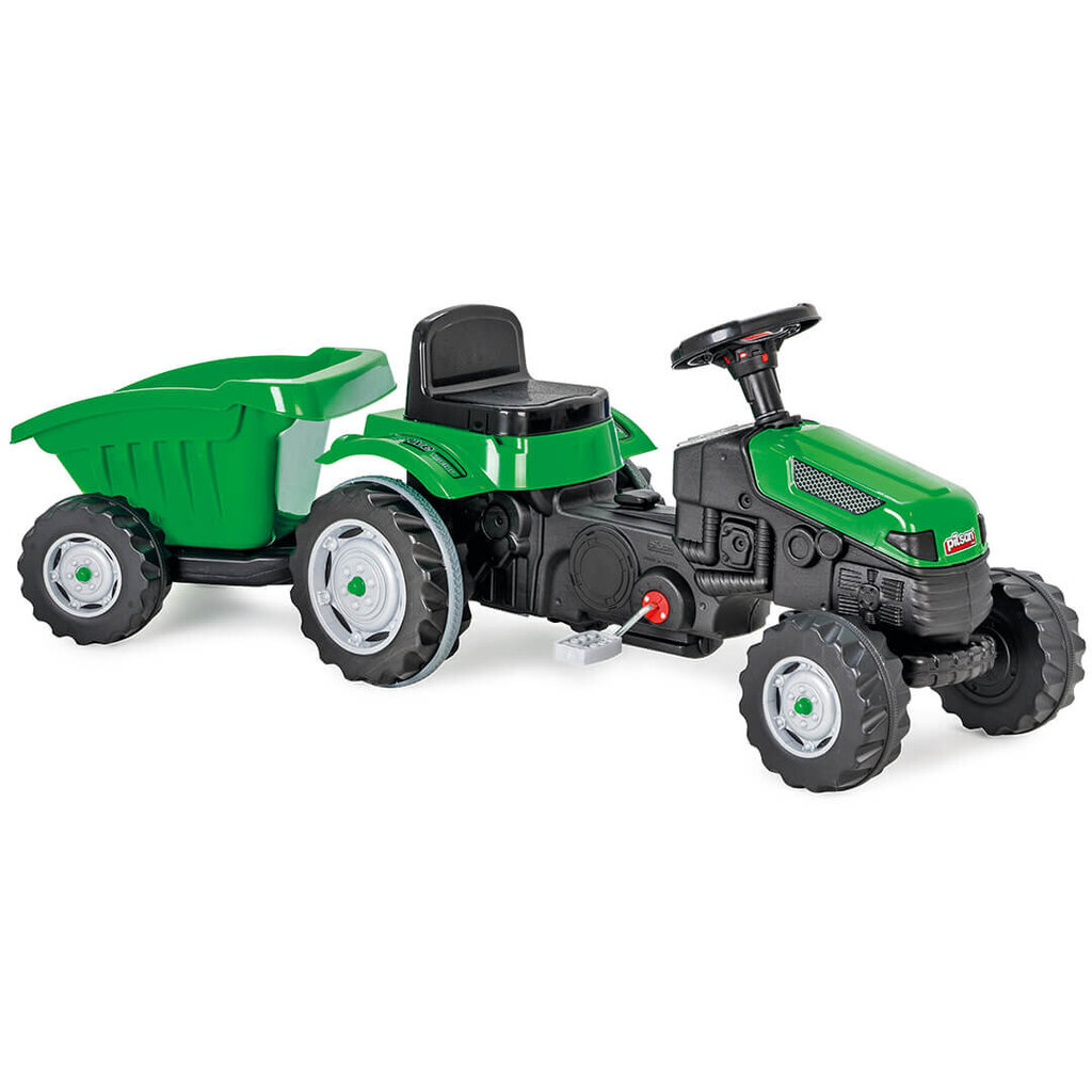 Traktors ar pedāļiem - ar PIEKBI - ZAĻA cena un informācija | Rotaļlietas zēniem | 220.lv