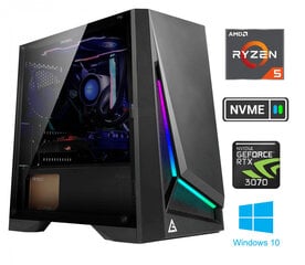 Ryzen 5 4600G 32GB 512GB SSD NVME 1TB HDD RTX 3070 Windows 10 Stacionārais dators цена и информация | Стационарные компьютеры | 220.lv