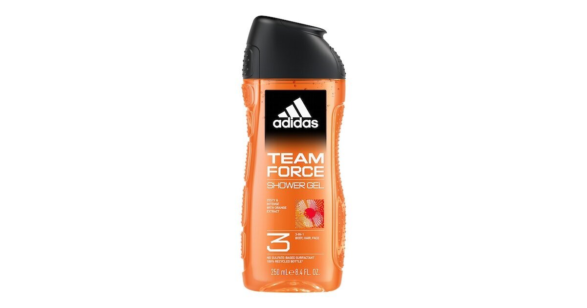 Dušas želeja Adidas Team Force vīriešiem, 250 ml cena un informācija | Dušas želejas, eļļas | 220.lv