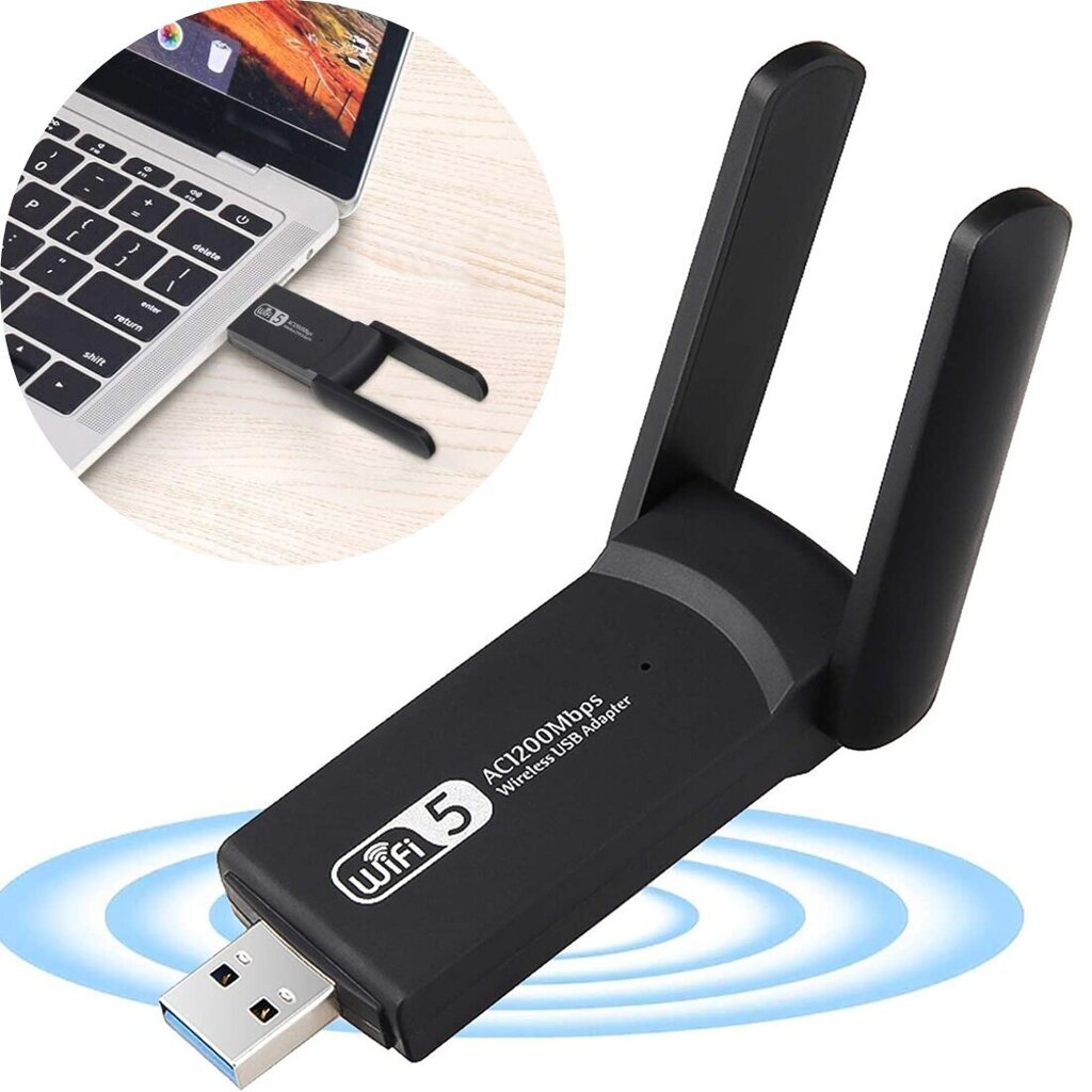 USB-адаптер Wi-Fi 1200 Мбит/с, двойная сетевая карта Wi-Fi цена | 220.lv