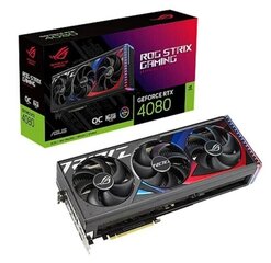 VGA PCIE16 RTX4080 16GB GDDR6X|ROG-STRIX-RTX4080-O16GGAM ASUS cena un informācija | Videokartes (GPU) | 220.lv