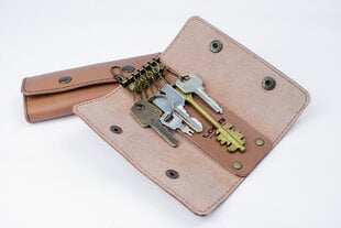 Кожаный кошелек для ключей | коричневый | Loemi цена и информация | Мужские кошельки | 220.lv