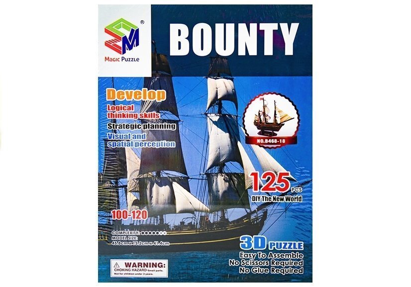 3D puzle — Bounty kuģis cena un informācija | Konstruktori | 220.lv