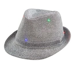 Шляпа с встроенными светодиодами, серебристая (TZ-KSBS) 0730 цена и информация | Карнавальные костюмы, парики и маски | 220.lv