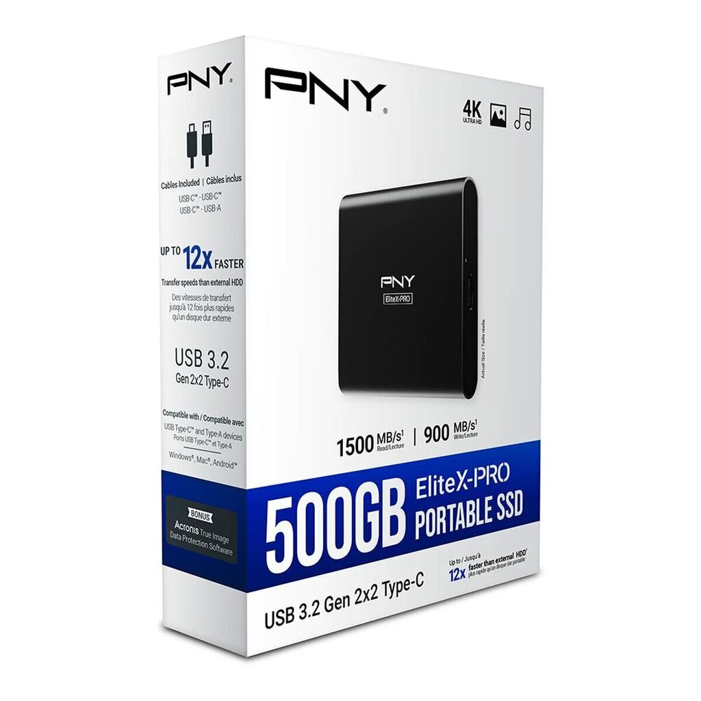 Ārējais cietais disks PNY X-PRO 500 GB SSD cena un informācija | Ārējie cietie diski | 220.lv