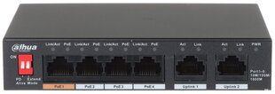 SWITCH POE PFS3006-4GT-60-V2 4-PORTU DAHUA цена и информация | Коммутаторы (Switch) | 220.lv