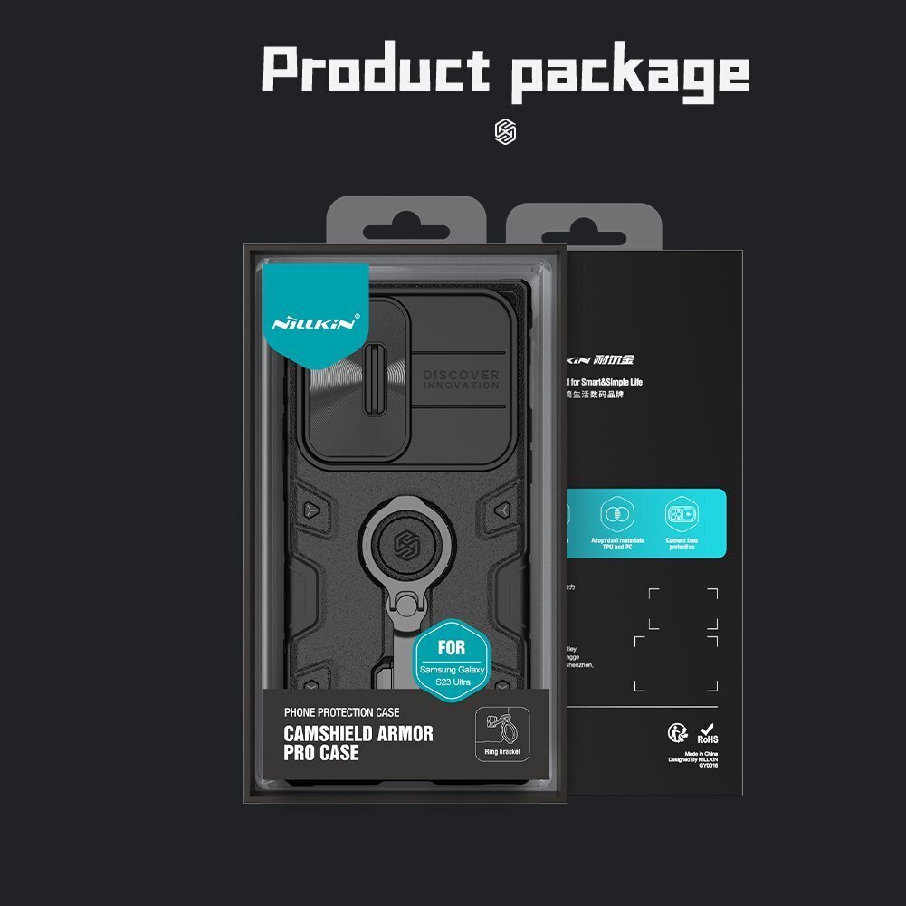 Nillkin CamShield Armor PRO Hard Case for Samsung Galaxy S23 Ultra Dark Green cena un informācija | Telefonu vāciņi, maciņi | 220.lv