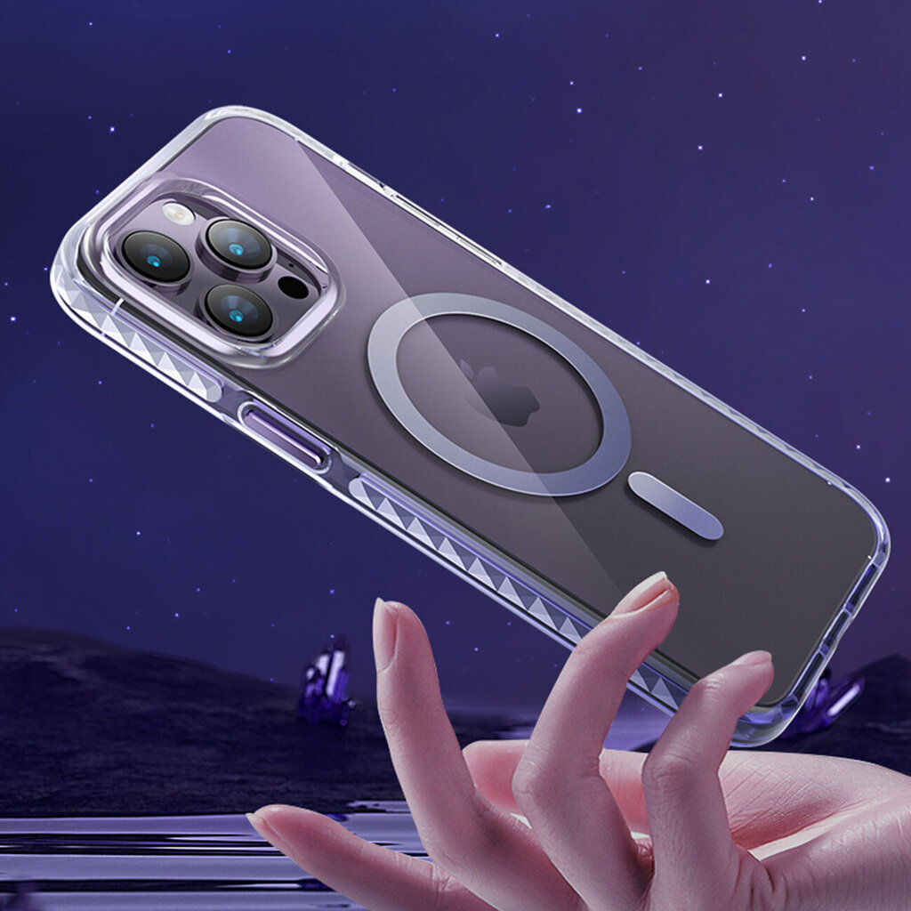 Kingxbar PQY Ice Crystal piemērots iPhone 14 Pro MagSafe, rozā cena un informācija | Telefonu vāciņi, maciņi | 220.lv