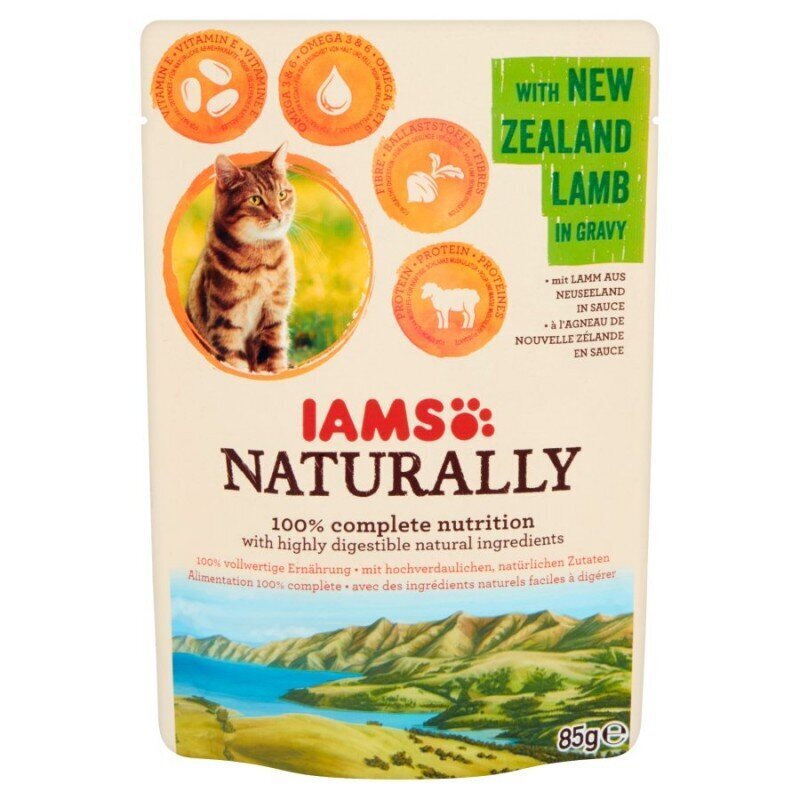 Konservi kaķiem ar jēra gaļu Iams Naturally Adult, 85 g цена и информация | Konservi kaķiem | 220.lv