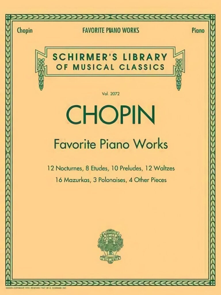 Favorite Piano Works: Schirmer'S Library of Musical Classics, Vol. 2072 cena un informācija | Mākslas grāmatas | 220.lv