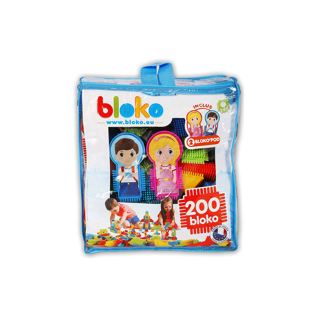 Spēles komplekts-somiņa ar 200 gabaliem ar divām ģimenes figūriņām cena un informācija | Attīstošās rotaļlietas | 220.lv