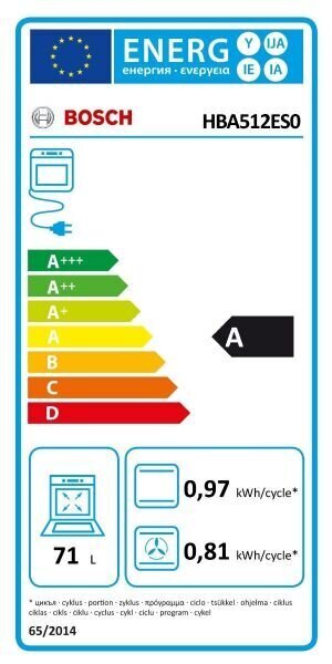 Bosch HBA512ES0 цена и информация | Cepeškrāsnis | 220.lv