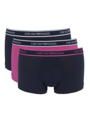 Vīriešu apakšbikses EMPORIO ARMANI Core Logo Marine Azalea 3Pck 545659569 cena un informācija | Vīriešu apakšbikses | 220.lv