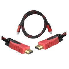 Kabelis HDMI-HDMI 3m red v1.4 blist. cena un informācija | Kabeļi un vadi | 220.lv