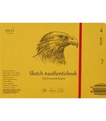 Sašūta skiču burtnīca SMLT Kraft Authenticbook 176x245mm, 24 loksnes, 90 grsm cena un informācija | Burtnīcas un papīra preces | 220.lv