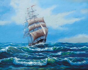 Glezna pēc numuriem 40x50 cm "Ship with white sails" цена и информация | Живопись по номерам | 220.lv