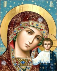 Glezna pēc numuriem 40x50 cm "Mother of God of Kazan" cena un informācija | Gleznas pēc numuriem | 220.lv