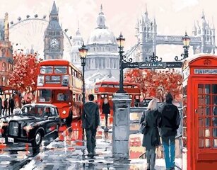 Gleznas no dimanta mozaīkas 40x50 cm. Gleznošanas komplekts - Izkrāso pēc cipariem "London Street" цена и информация | Алмазная мозаика | 220.lv