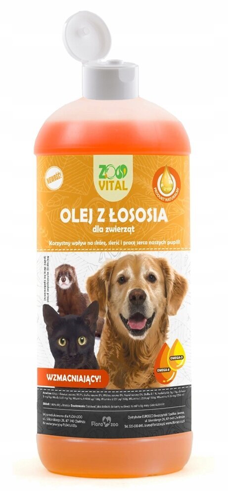 Laša eļļa suņiem un kaķiem, Omega-3 1L цена и информация | Vitamīni, uztura bagātinātāji, pretparazītu līdzekļi suņiem | 220.lv