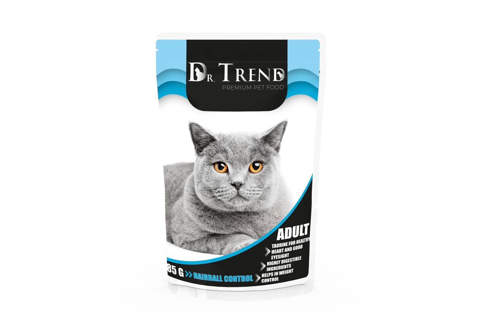 Dr. Trend Hairball control pilnvērtīga mitrā barība pieaugušiem kaķiem ar kažoku kopjošu iedarbību, 12 x 85 g cena un informācija | Konservi kaķiem | 220.lv