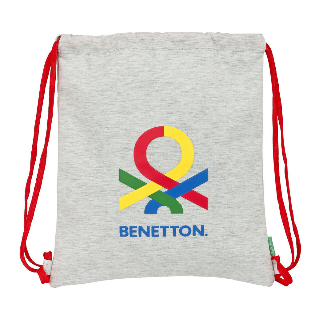 Mugursoma ar lencēm Benetton Pop, pelēka (35 x 40 x 1 cm) cena un informācija | Skolas somas | 220.lv