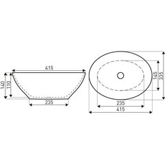 Keramikas izlietne Kerra KR-707 BL/G цена и информация | Раковины | 220.lv