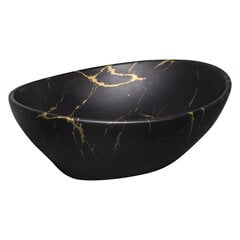 Keramikas izlietne Kerra KR-707 Marble BL/G cena un informācija | Izlietnes | 220.lv