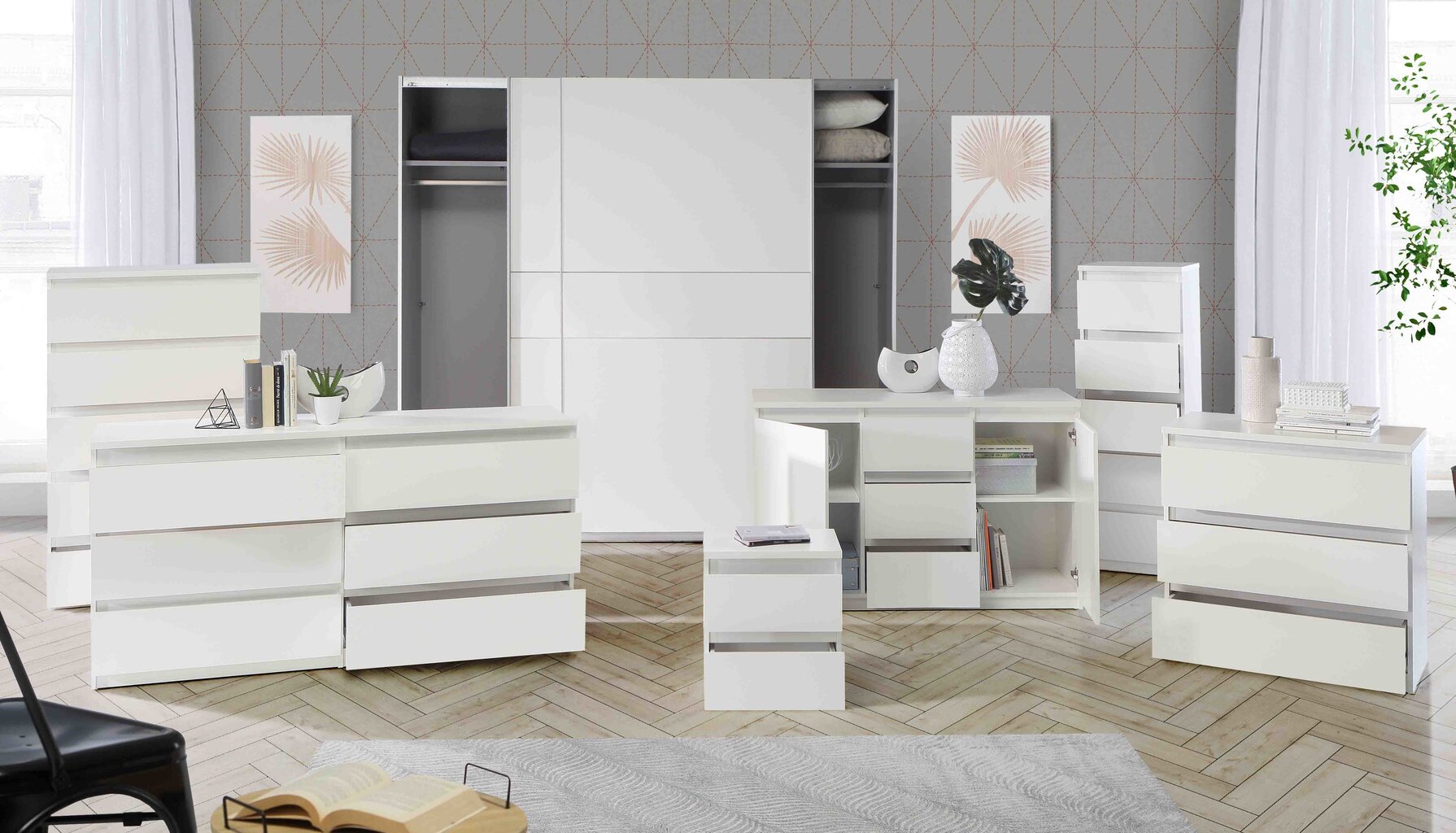 Kumode Chelsea White (77.2 x 42 x 79.9 cm) цена и информация | Kumodes | 220.lv