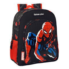 Skolas soma Spiderman Hero, melns (32 x 38 x 12 cm) cena un informācija | Skolas somas | 220.lv