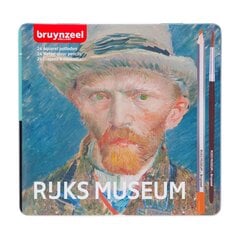 Krāsains akvareļu zīmuļu komplekts Bruynzeel Van Gogh pašportrets, 24 krāsu metāla kastīte cena un informācija | Modelēšanas un zīmēšanas piederumi | 220.lv