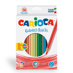 Krāsainu zīmuļu komplekts Carioca, 36 krāsas cena un informācija | Modelēšanas un zīmēšanas piederumi | 220.lv