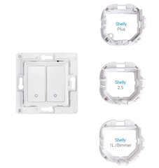Настенный выключатель Shelly WS2, белый цена и информация | Электрические выключатели, розетки | 220.lv