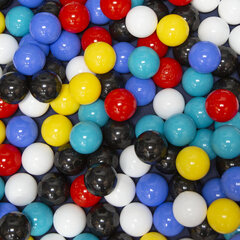 Selonis Rotaļu manēža ar grozu un 100 bumbiņām: melna/balta/zila/sarkana/dzeltena/tirkīza cena un informācija | Rotaļlietas zīdaiņiem | 220.lv