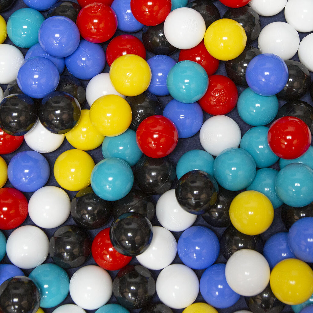 Selonis Rotaļu stūrītis ar grozu un 400 bumbiņām: melns/balts/zils/sarkans/dzeltens/tirkīza krāsā cena un informācija | Rotaļlietas zīdaiņiem | 220.lv